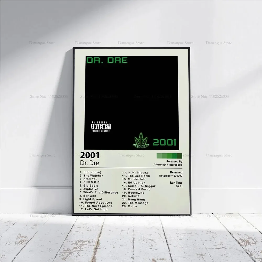 الدكتور دري المزمن 2001 الهيب هوب ألبوم الموسيقى غطاء المشارك يطبع الرسم على لوحات القماش الجدارية صورة صورة هدية لغرفة ديكور المنزل