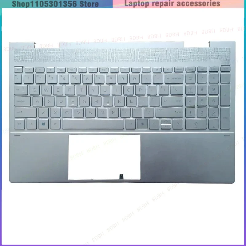 New Top Case US Keyboard for HP ENVY X360 15-ED TPN-C149 Laptop Palmrest Upper Housing replacement Silver L93226-001 L93227-001