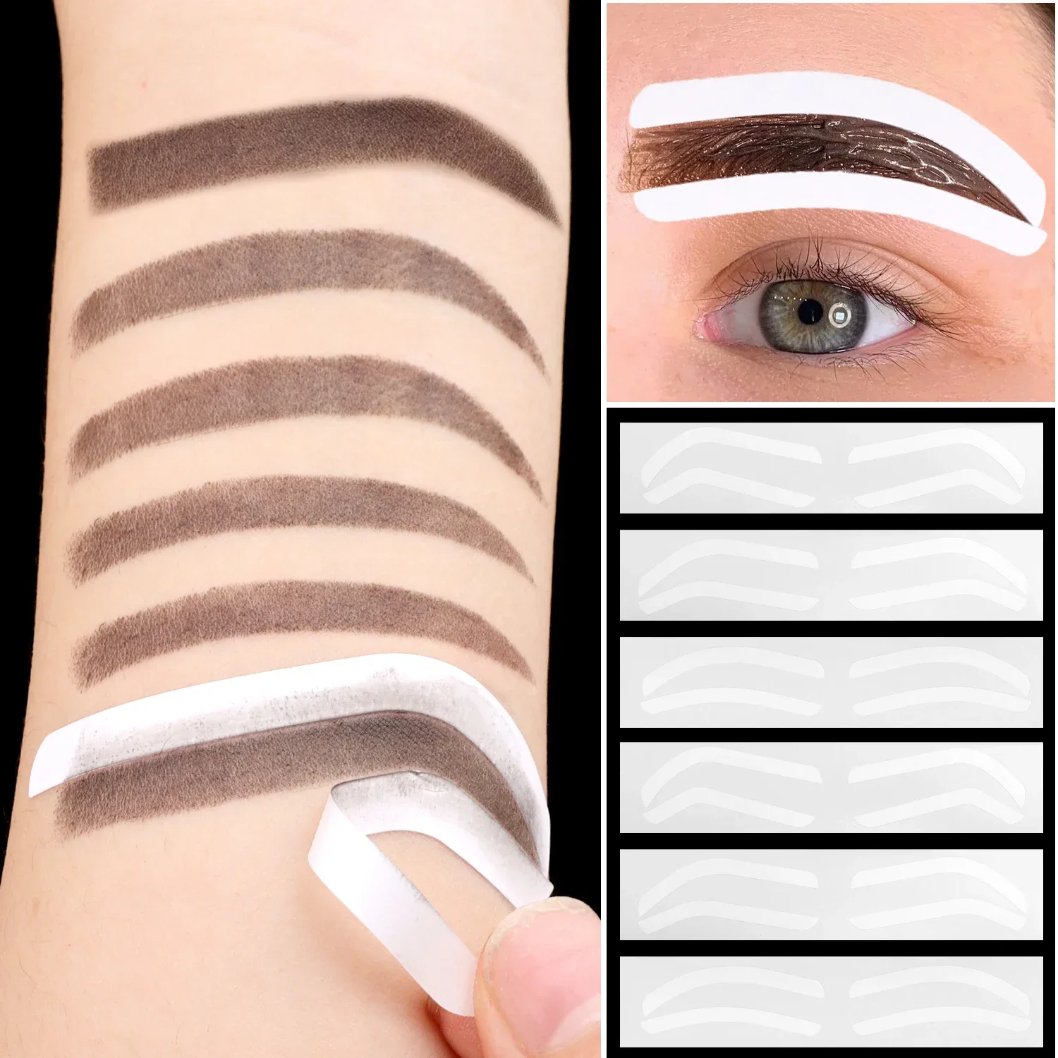 10pcs Disposable Eyebrow Stencil Stickers Easy To Wear High-quality Stickers for Elegant Eyebrows Makeup Tools Brow Shaping Tint