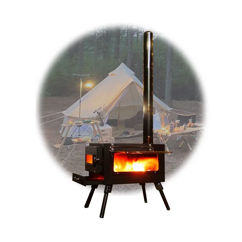 

Commercial Portable Tent Firewood Stove For Heating And Cooking Outdoor Camp Heater