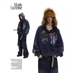 MADE EXTREME Street Hip Hop Graffiti Hoodie Men and Women Spring and Autumn Oversize Hooded