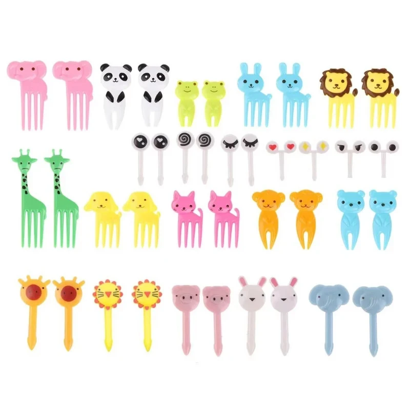10/30/60pcs Animal Food Picks Forks for Kids Cute Fruit Fork Bento Box Bento Accessories Food Decoration Fork Food Picks for Kid