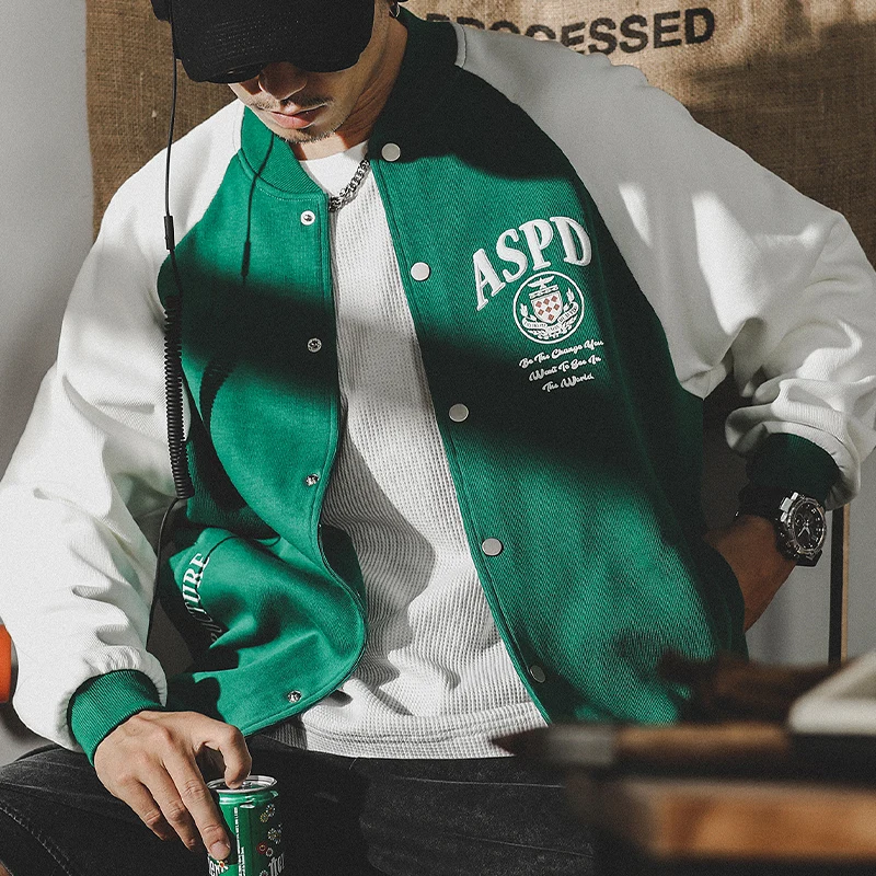 

American Retro College Sle Baseball Jaet Men's Autumn New Trend Brand Haome Spring Autumn Model Loose Fit Color Blo ...