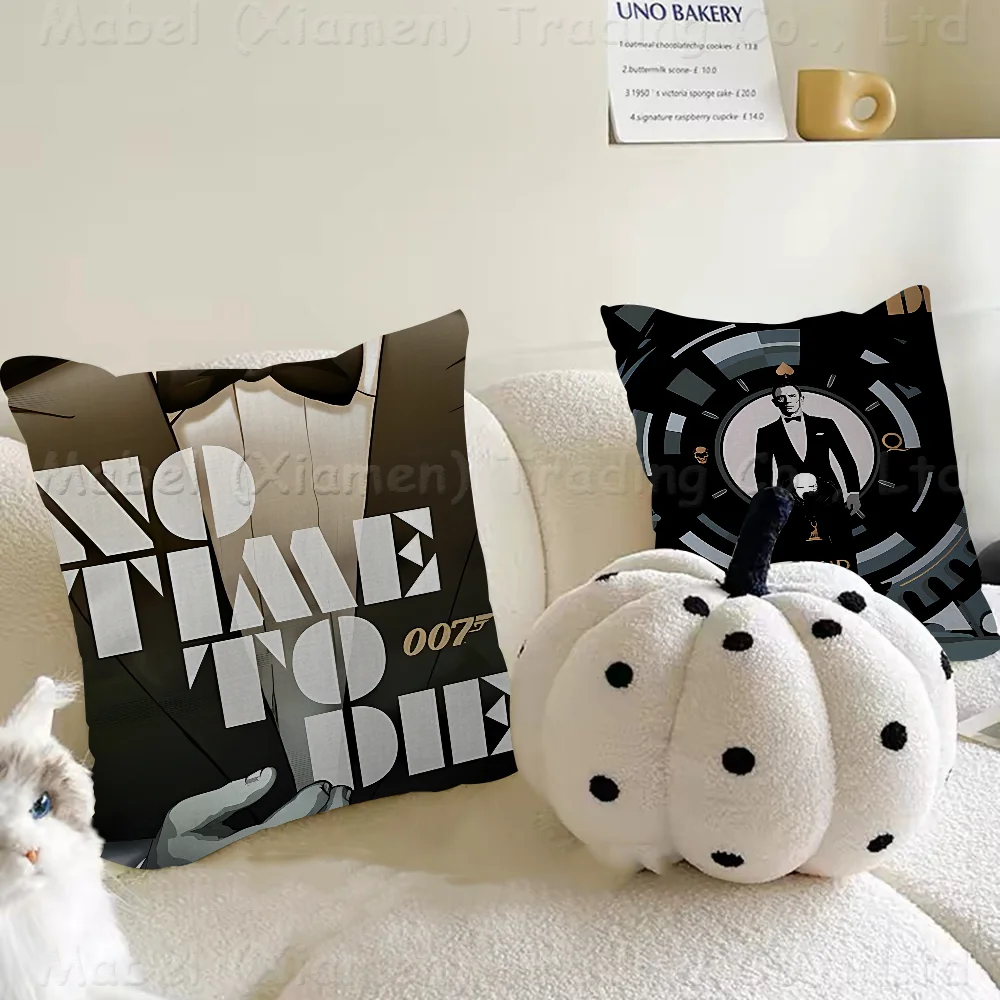 J-James Movie Bond 007 Pillowcase Toon Gift Cushion Cover Bedroom Home Sofa Chair Seat Decor Pillow Case