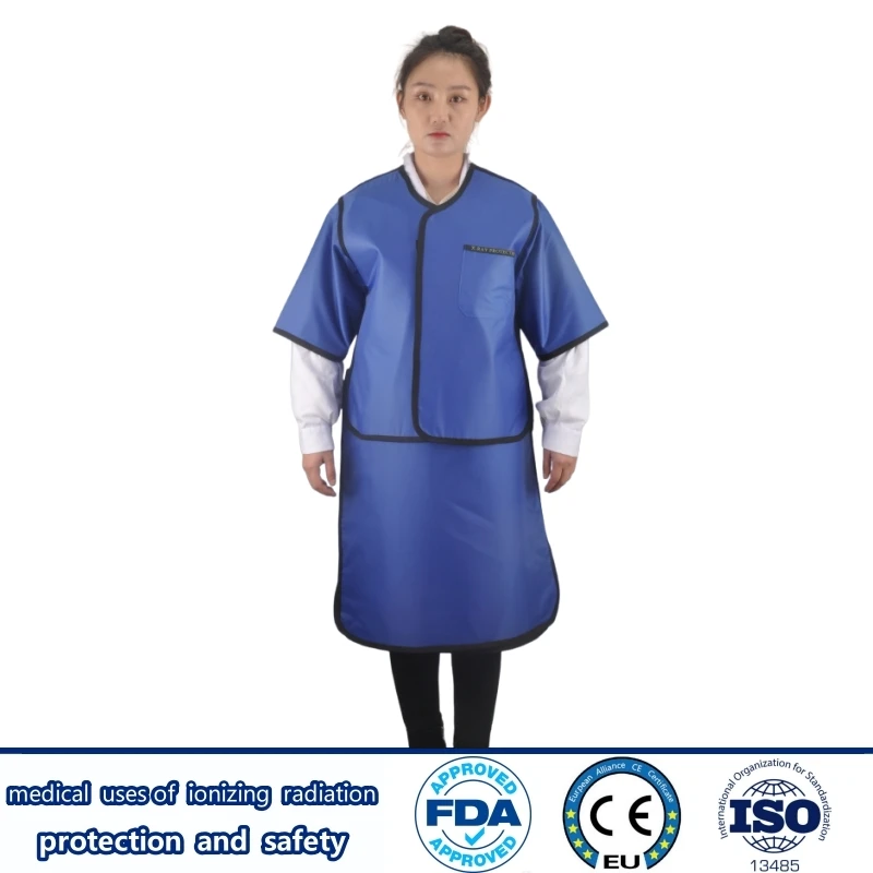 Genuine x-ray radiation protective 0.35mmpb short sleeved lead vest and lead skirt radiological protection lead apron set