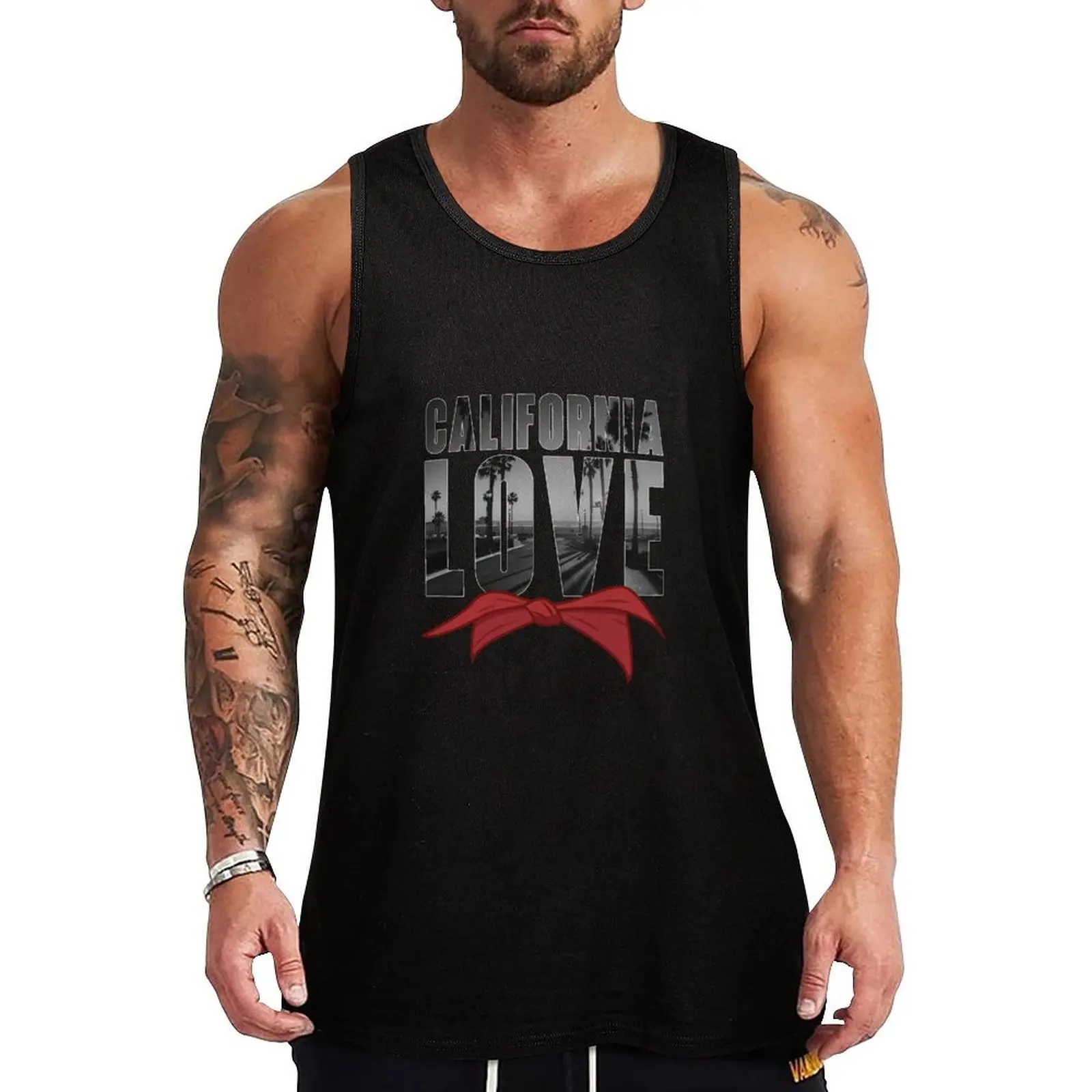 California Love- Tupac Classic Hip-Hop (BLACK AND WHITE) Tank Top Performance Athletic Tank Top Workout Running Shirt