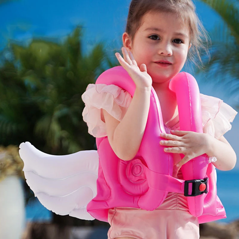 Angel Wing Inflatable Buoyancy Vest For 2-8 Years Children Swimsuit Thickened Drifting Life Jacket Swimming Pool Floating Toys