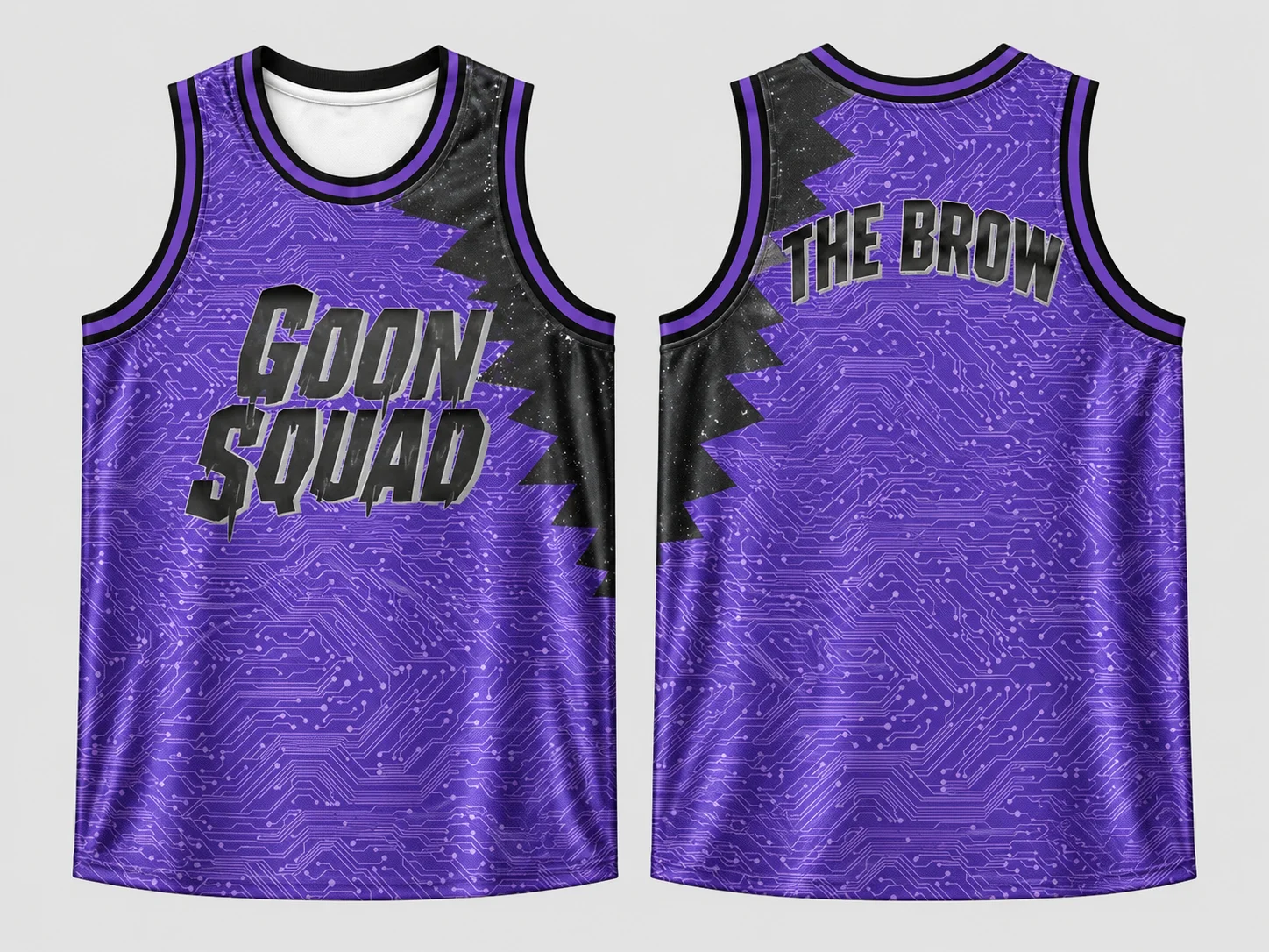 Looney Tunes Space Jam 2 Goon Squad Basketball Jersey LeBron James #6 The Brow Purple Sleeveless Sports Tank Top For Adults Kids