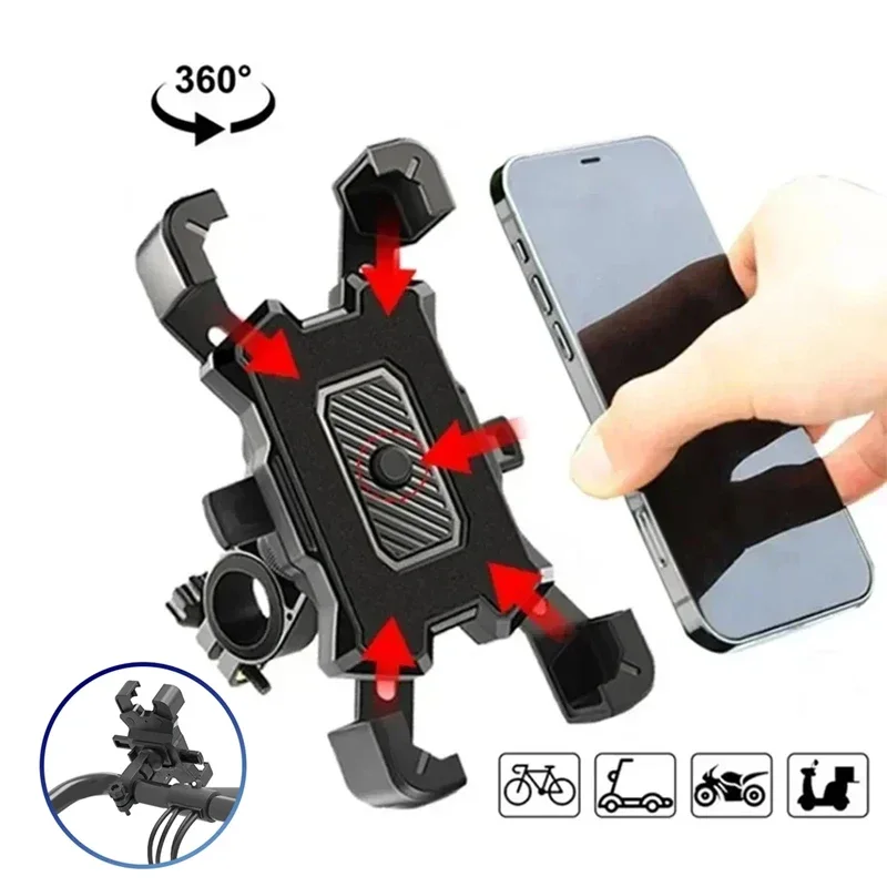 Upgraded Bicycle Motorcycle General Universal Mobile Phone Holder Navigation Bracket For iPhone 15 14 13 Pro Max Samsung Xiaomi