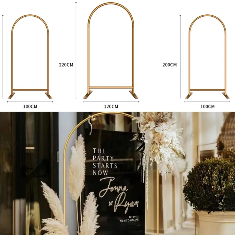 Luxury Birthday Baptism  Arch Backdrop Stand Flower Welcome Sign Display Rack Arche De Mariage En metal For Wedding Decoration