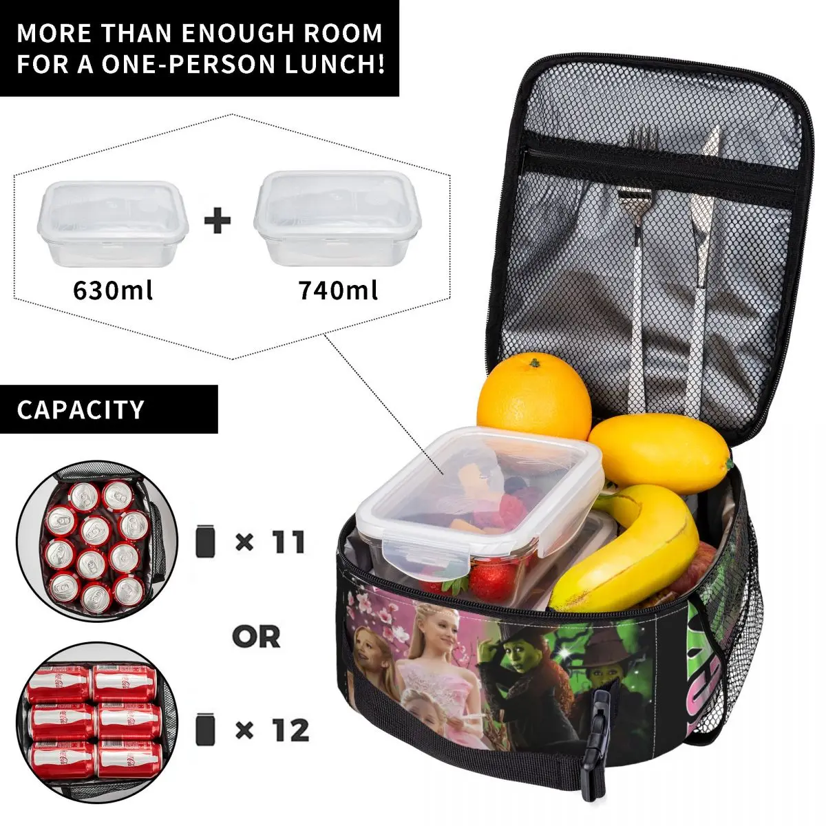 Wicked For Good Insulated Lunch Bags Storage Food Box Portable Cooler Thermal Lunch Boxes For Travel