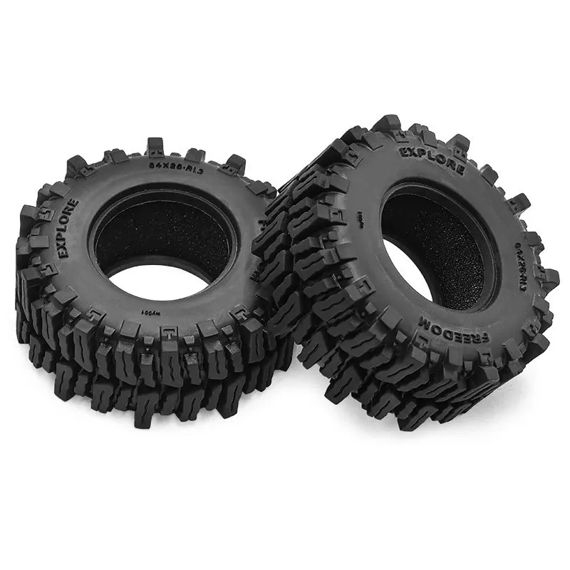4 pçs 64mm 1.3 "pneus de roda de borracha para 1/18 1/24 rc rastreador carro trx4m scx24 ax24 fcx24 fcx24m Ascent-18 peças atualização
