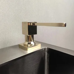 Square Kitchen Sink Liquid Soap Pump Dispenser Nickle Golden Lotion Holder Pump Head Silicone Tube Kit Under Deck Counter Tool