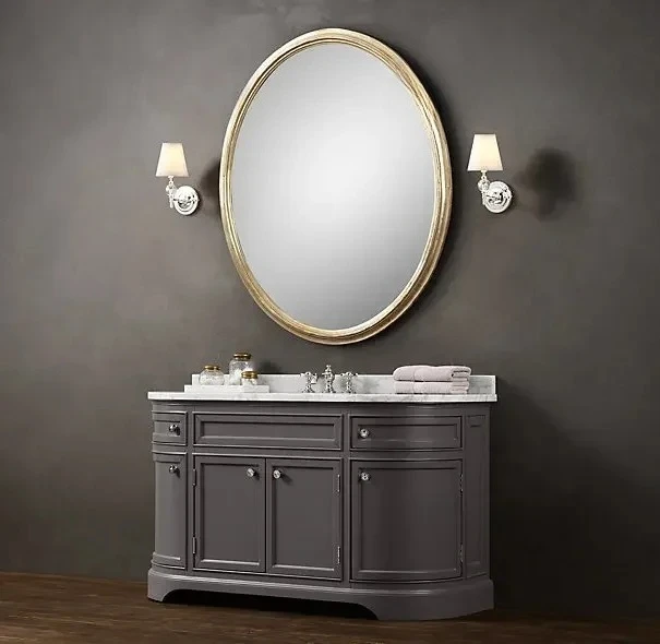 rural retro solid wood bathroom cabinet  minimalist oak  modern washbasin