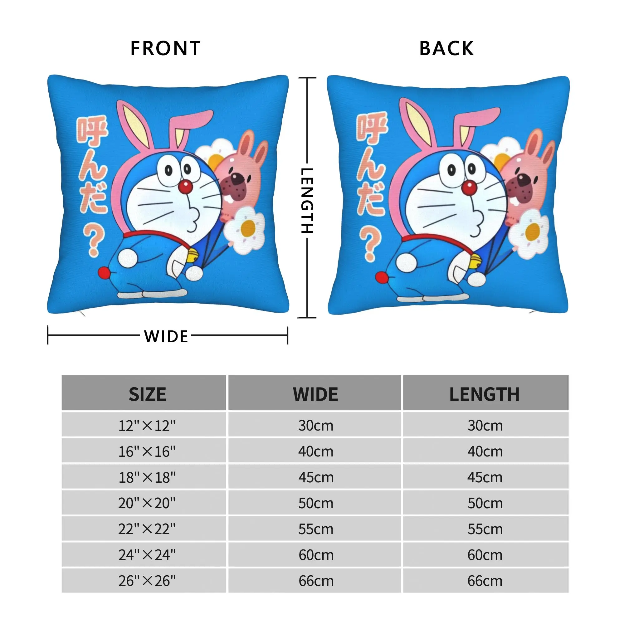 D-Doraemon Robot Cat  Nordic Pillow Cover Decoration Anime  Chair Cushion view 4