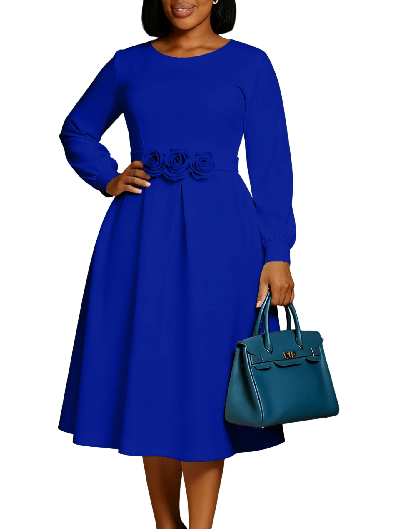 

Африканские платья Dashiki для женщин, осень 2026, африканские платья трапециевидной формы миди с длинными рукавами и круглым вырезом, африканская одежда, наряды