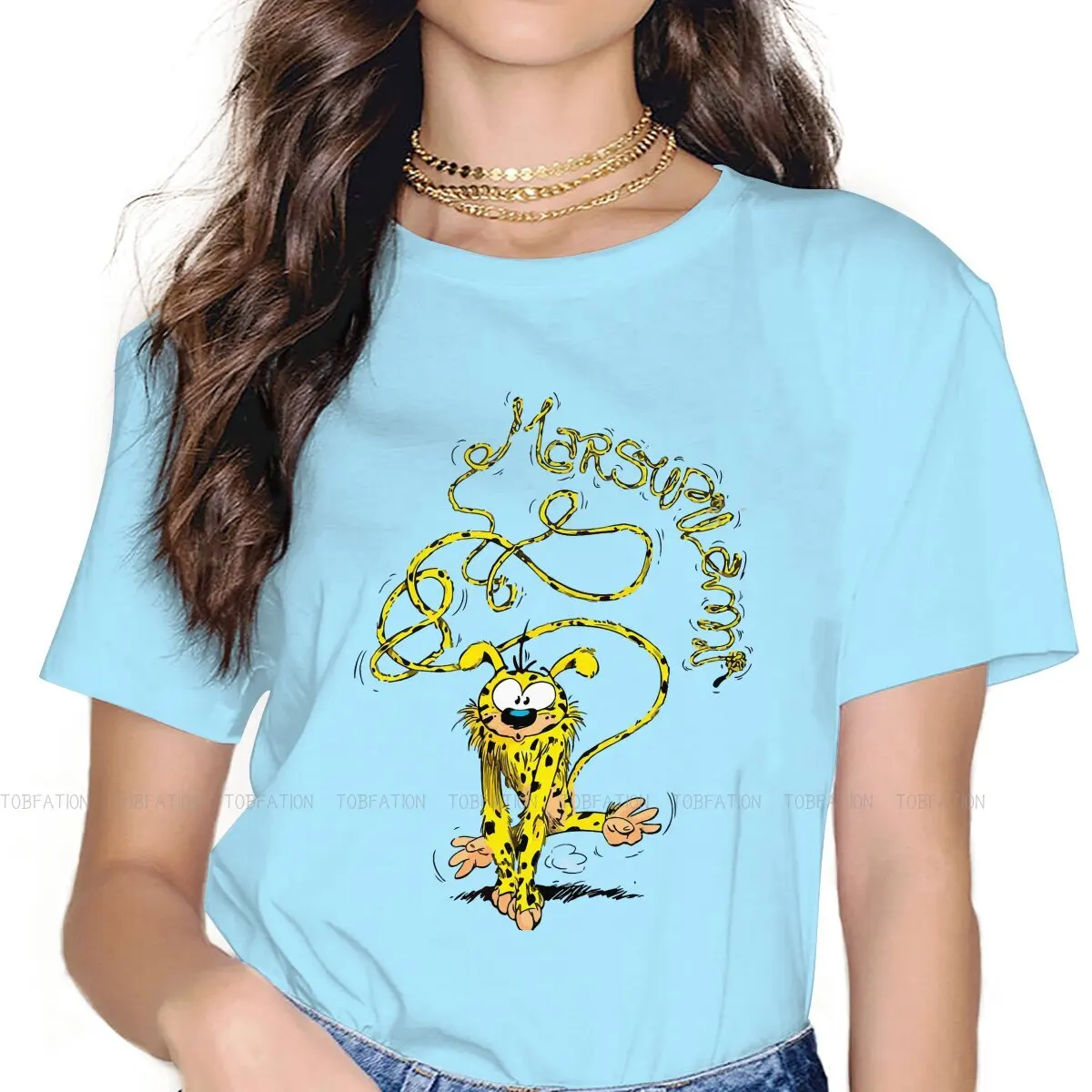 Marsupilami With Name Women Shirts Gaston Lagaffe Manga Oversized T-shirt Goth Vintage Female Clothing