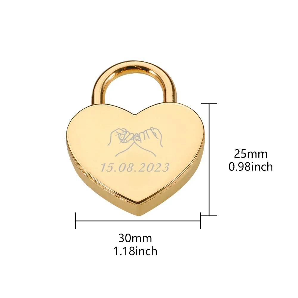 Personalised Love Padlock Custom Name Date Heart Lock with Key for  Couple Boyfriend Him Her Wedding Anniversary Engraved Gift