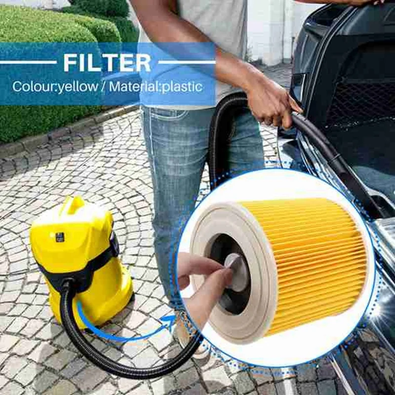 3PCS HEPA Filter For Karcher WD WD2 WD3 WD1 MV3 MV2 Vacuum Cleaners Parts WD2250 WD3.200 WD3.300