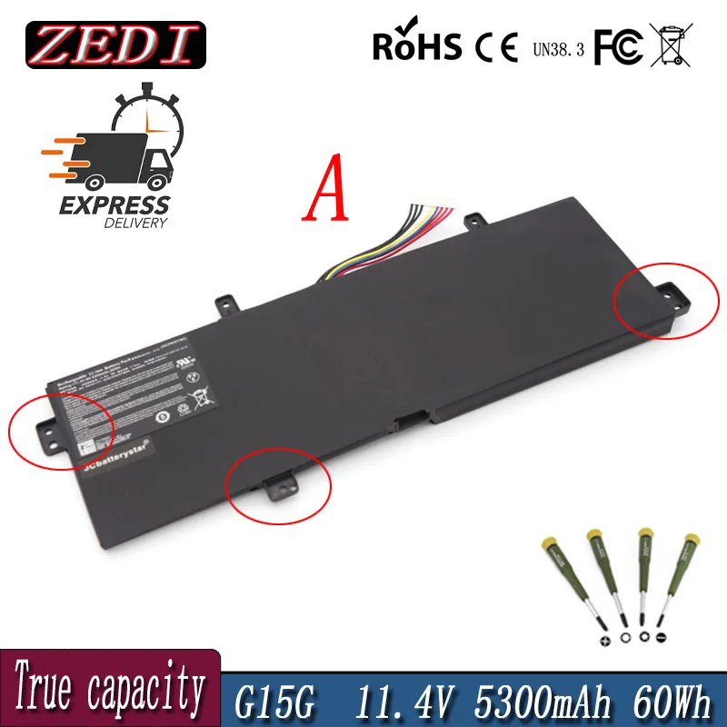 ZEDI G15G Battery For ThundeRobot 911 targa T6A T6C T6D T5TB GIGABYTE SabrePro15 15-W8 MACHENIKE F117-S F117-Si2 F117-Si3