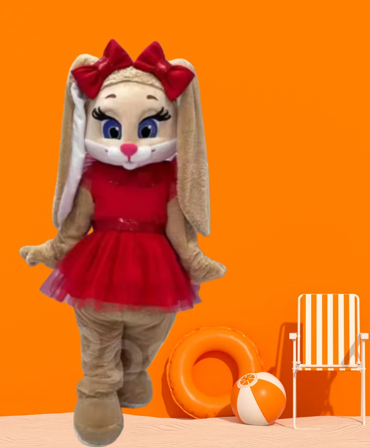 

Red Dress Bunny Rabbit Mascot Costume for Adults Birthday Wedding Role Play outfits Halloween Christmas Fancy Party Dress