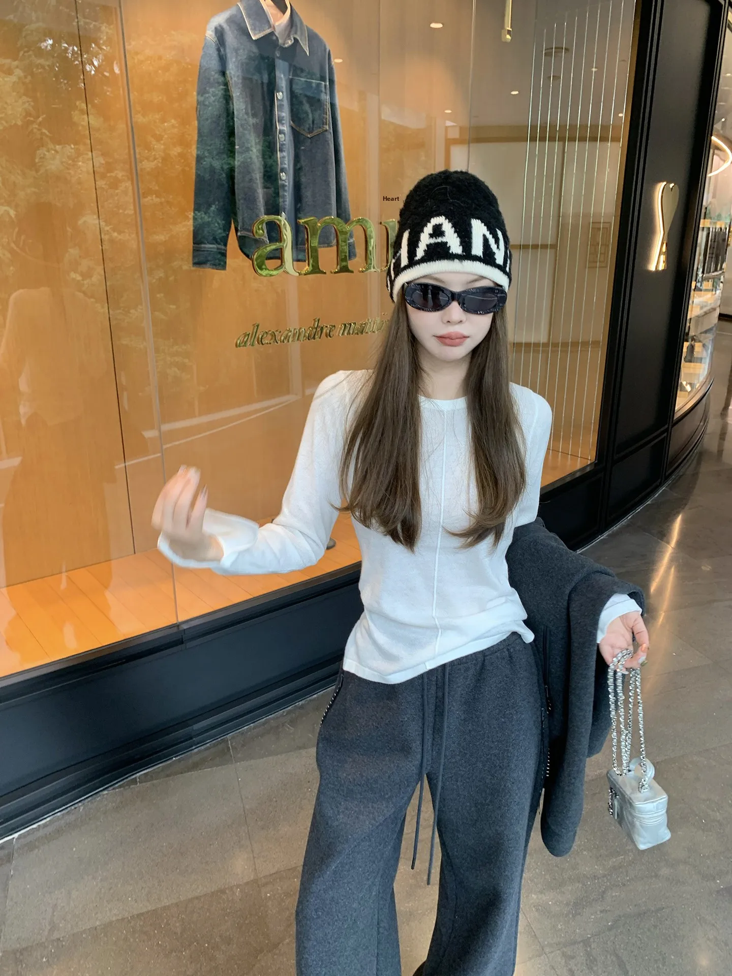 

Warm Fce Long Termism Simp Line Splice Wool Blend Yarn Base irt Commute Sle Slim Fit Knitted Sweater for Women