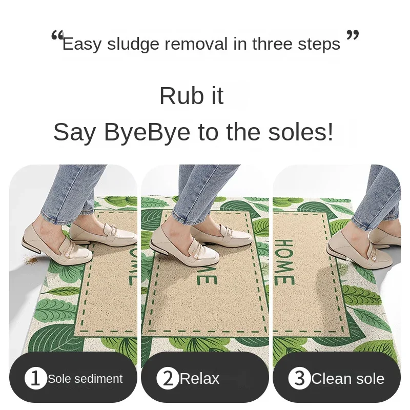 Premium Flower Leaf Coil Doormat - PVC Elastic Wire Ring Mat, Anti-Fouling & Wear Resistant for Outdoor, Dust Removal Floor Mat