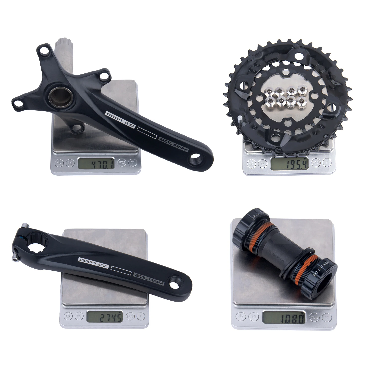 Fahrrad Kurbel 36T 22-36T 24-38T Bolany 104BCD Hohl Kurbel MTB Kurbel 170mm integrierte Kurbel Kettenblatt – Detail 8
