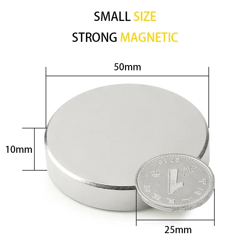 1/2/3PCS 50x10mm Round Magnet Super Powerful Magnet Rare Earth Neodymium Ultra Strong Magnets 50mm x 10mm 50*10mm