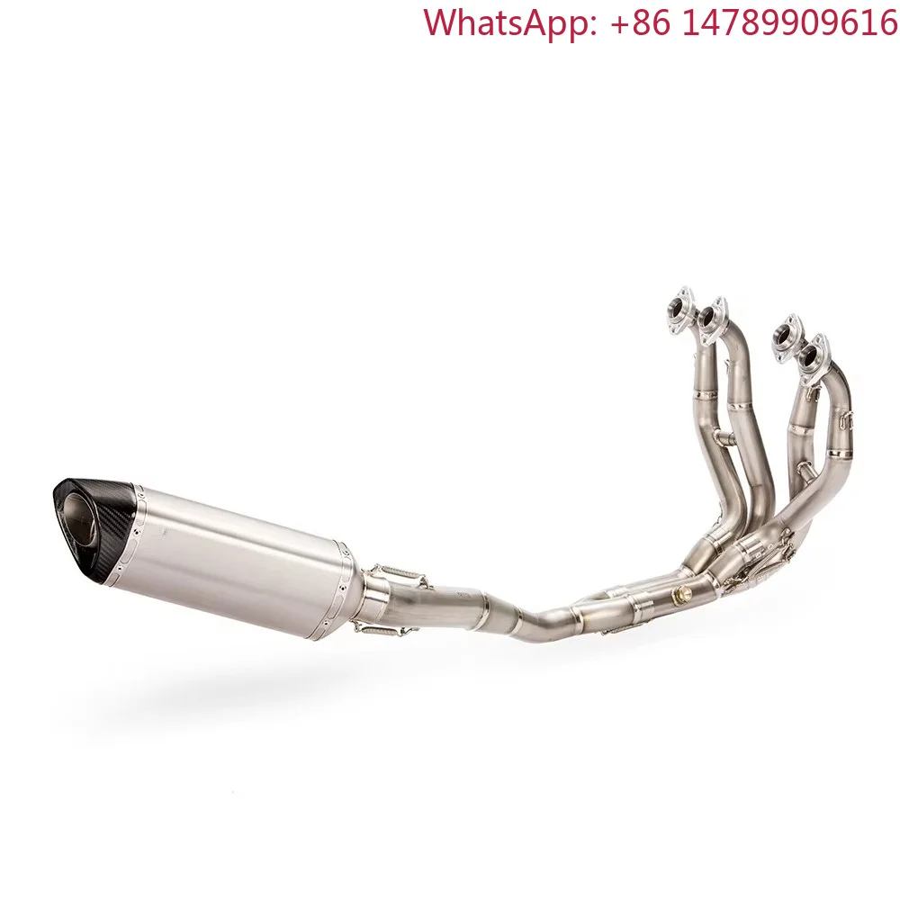 Motorcycle Accessories Performance Titanium Stainless Steel Carbon Fiber Exhaust Pipe System Parts For 450cc Adventure Bike, Ral