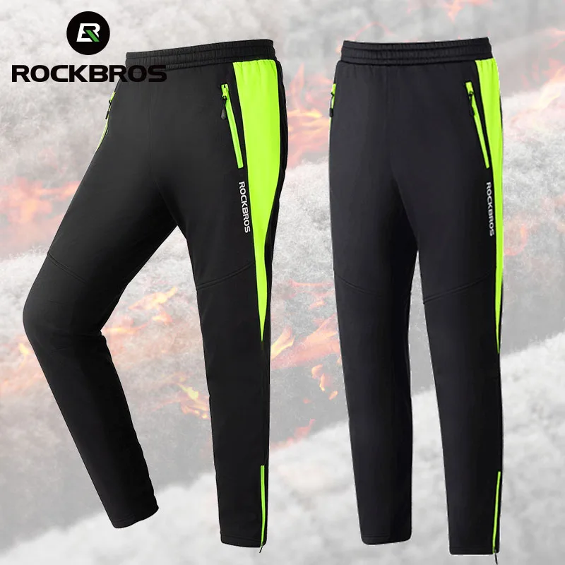 ROCKBROS Autumn Winter Bicycle Gloves Men Women Thermal Fleece Sportswear Trousers MTB Road Keep Warmer Bike Cycling Long Pants