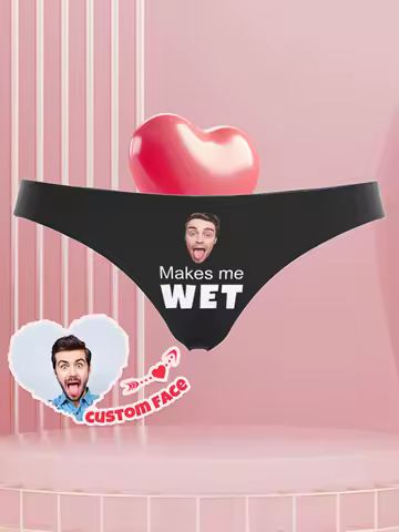 Custom Thong for Women Personalized Underwear with Face Custom Briefs Unique Gift Idea Anniversary Valentine Birthday Gift