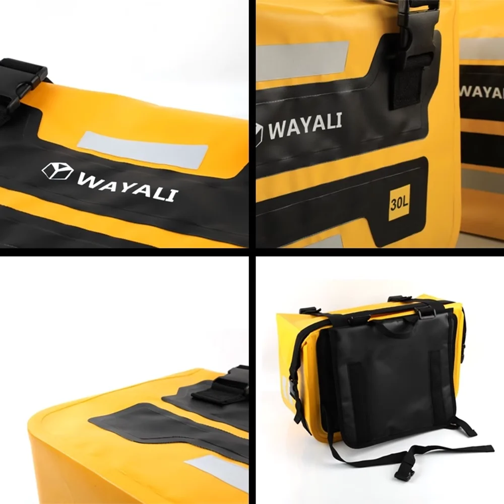 Motorcycle Saddle Bag Quick Release Pannier Luggage Storage Bags Waterproof Bag 60L For Royal Enfield Meteor 350 650 Hunter 350