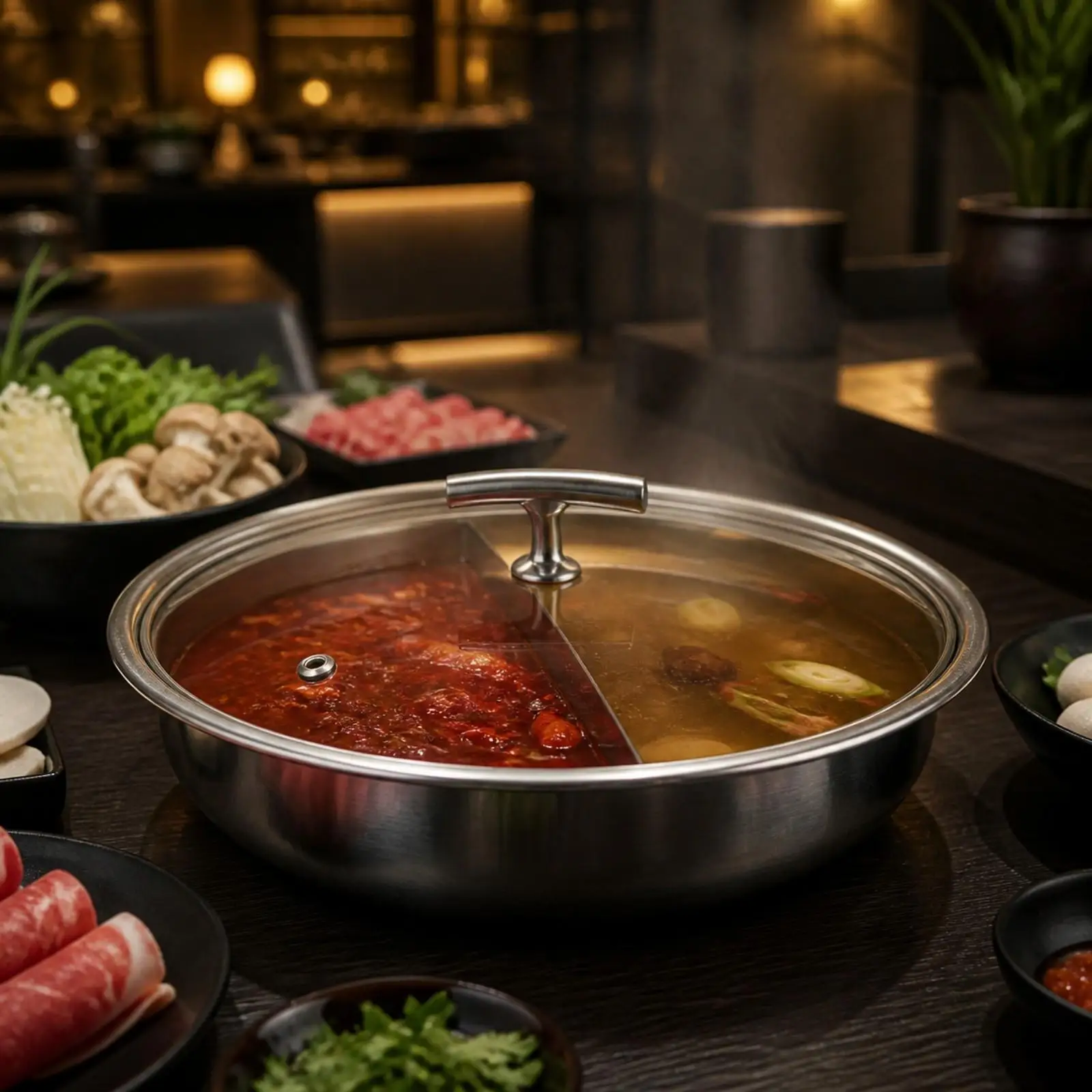 Hammered Texture 304 Stainless Steel Cooker with Glass Cover for Shabu Hot Pot and Everyday Stovetop Use