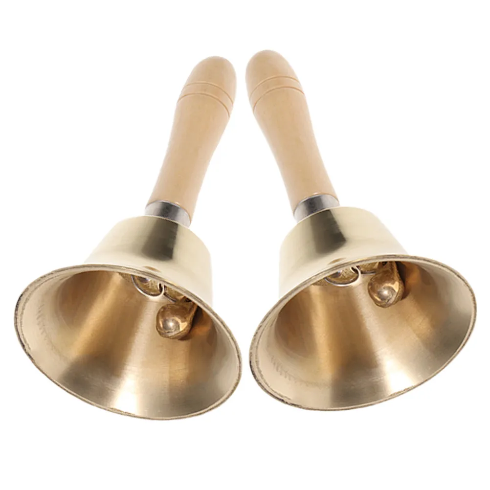 Wooden Handle Loud Service Bell for Classroom, Wedding, Yoga, Elderly Assistance – 2pcs