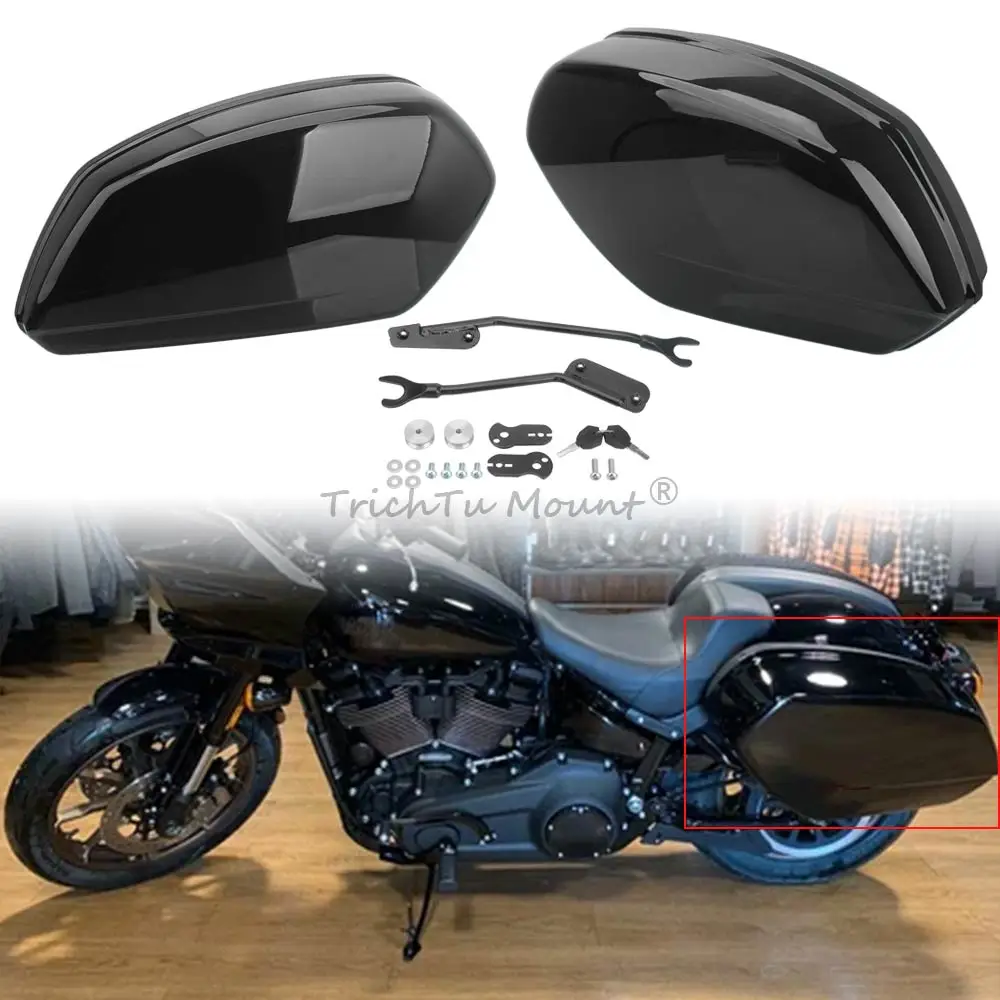 2Pcs Motorcycle Hard Saddlebags Trunk with Latch Keys Quick Release Saddle Bag for Harley Low Rider ST EI FXLRST FXRST 2022-2024