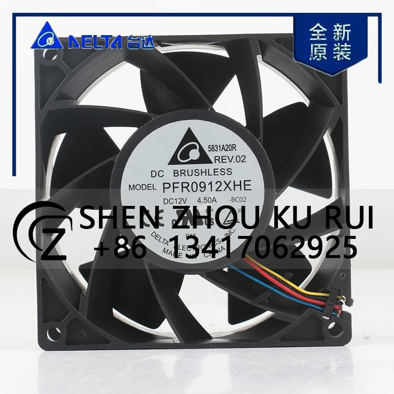 

Delta 5V 24V 48V DC 12V 4.50A AC EC 9038 90X90X38MM 9CM 4-wire Brute Force Supercharger Automotive Server PFR0912XHE Cooling Fan