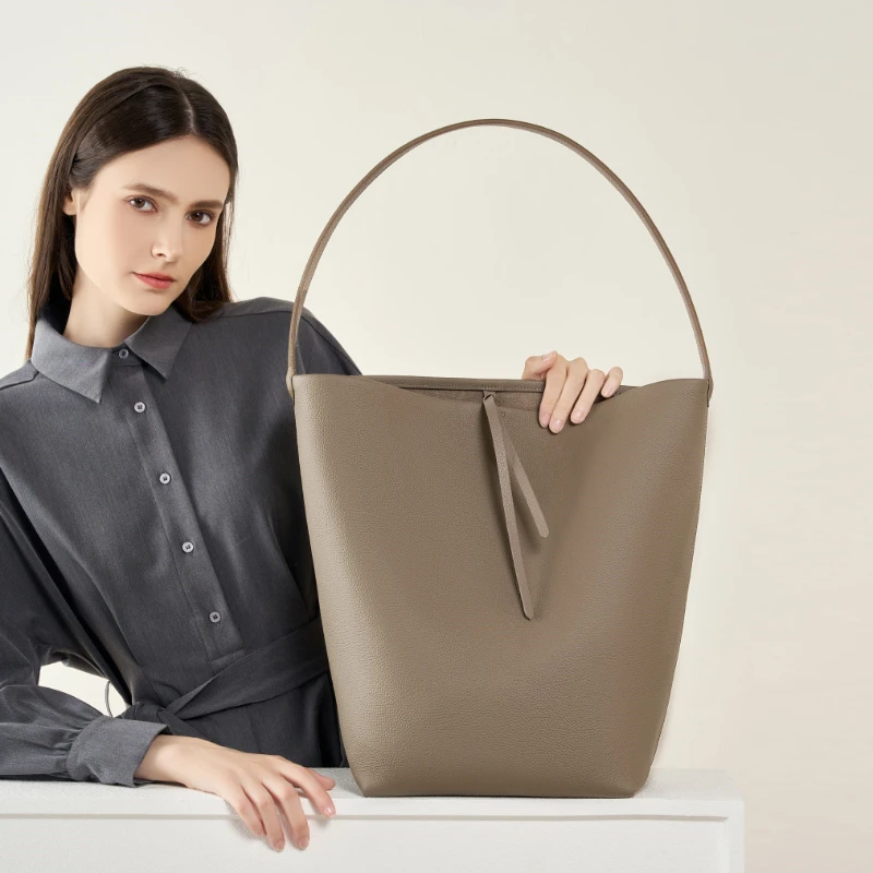 Toptrends Togo Oryginalne skórzane duże torby na ramię dla kobiet 2024 Luksusowe designerskie duże torby na ramię Shopper Ladies Handbags