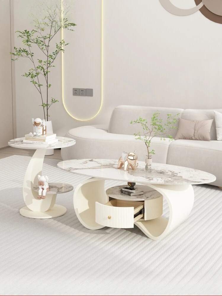

2025 new home living room sofa tea side table combination fashion light luxury simple coffee table modern high-end coffee table