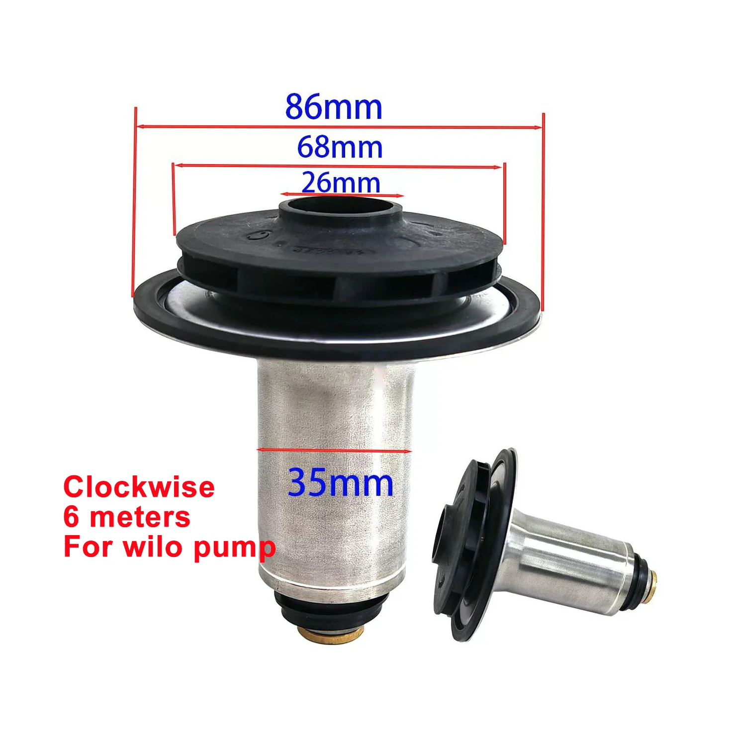 Gas Wall mounted boiler circulation pump rotor wilo pump clockwise rotor diameter 35mm impeller 68mm for Wilo pump