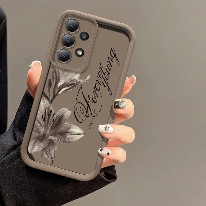 

Print Flowers Phone Case For Samsung Galaxy A07 A06 A05 A04S A03 Core A51 A71 A21S A31 A32 A22 A12 Silicone Soft Matte Cover