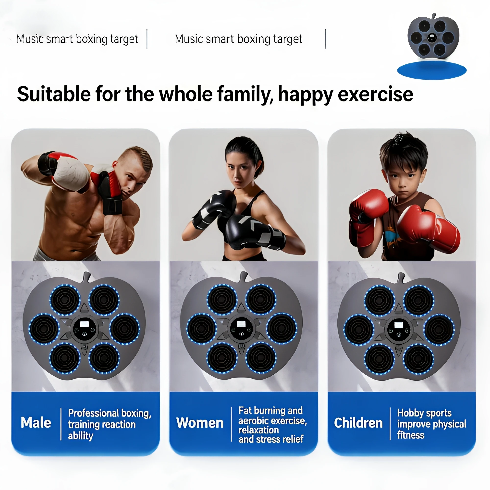 2026 New Style Intelligent Smart Music Wall Mounted Training Target Boxing Machine For Fitnesspromote Sales
