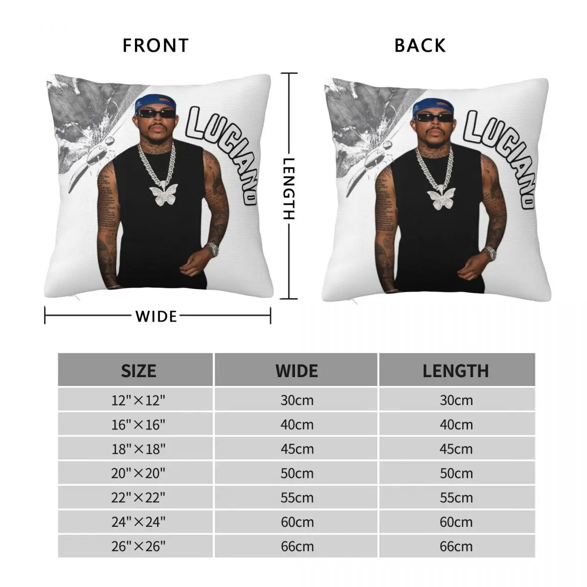 Luciano German Rap Square Pillowcase Polyester Linen Velvet Printed Zip Decor Pillow Case Sofa Cushion Cover
