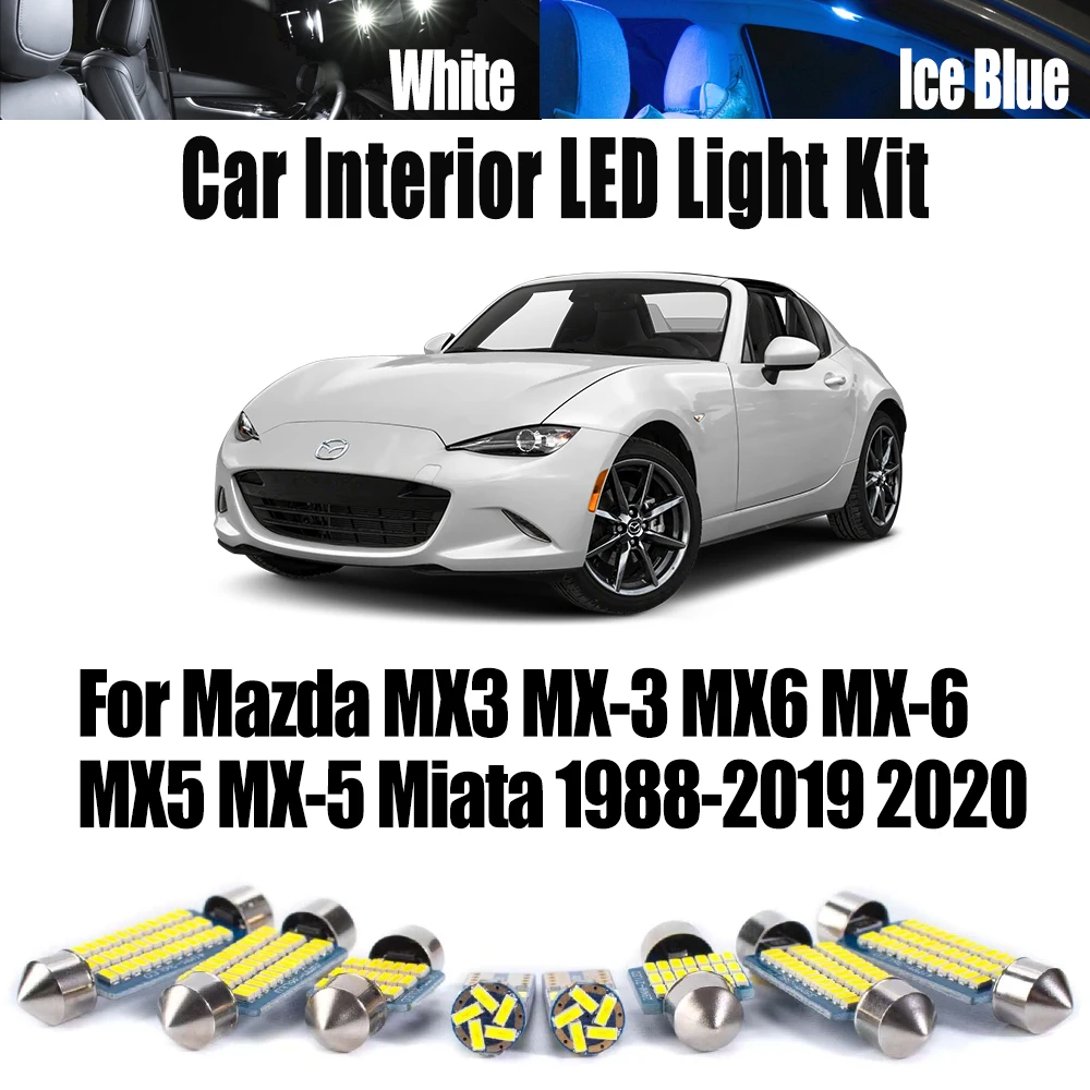 

Canbus For Mazda MX3 MX-3 MX6 MX-6 MX5 MX-5 Miata 1988-2020 Car Accessories LED Interior Dome Trunk Light License Plate Bulb Kit