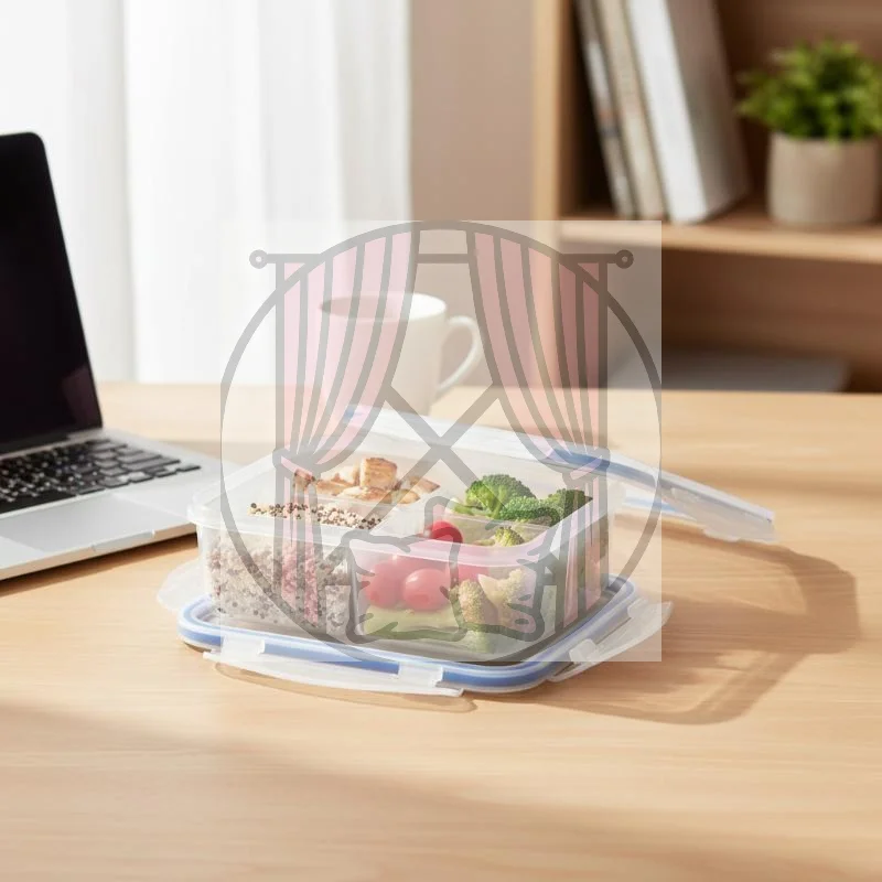 Reusable Plastic Food Storage Containers With Airtight Lids Compartments For Meal Prep Office Lunch Picnic Kitchen Food Storage