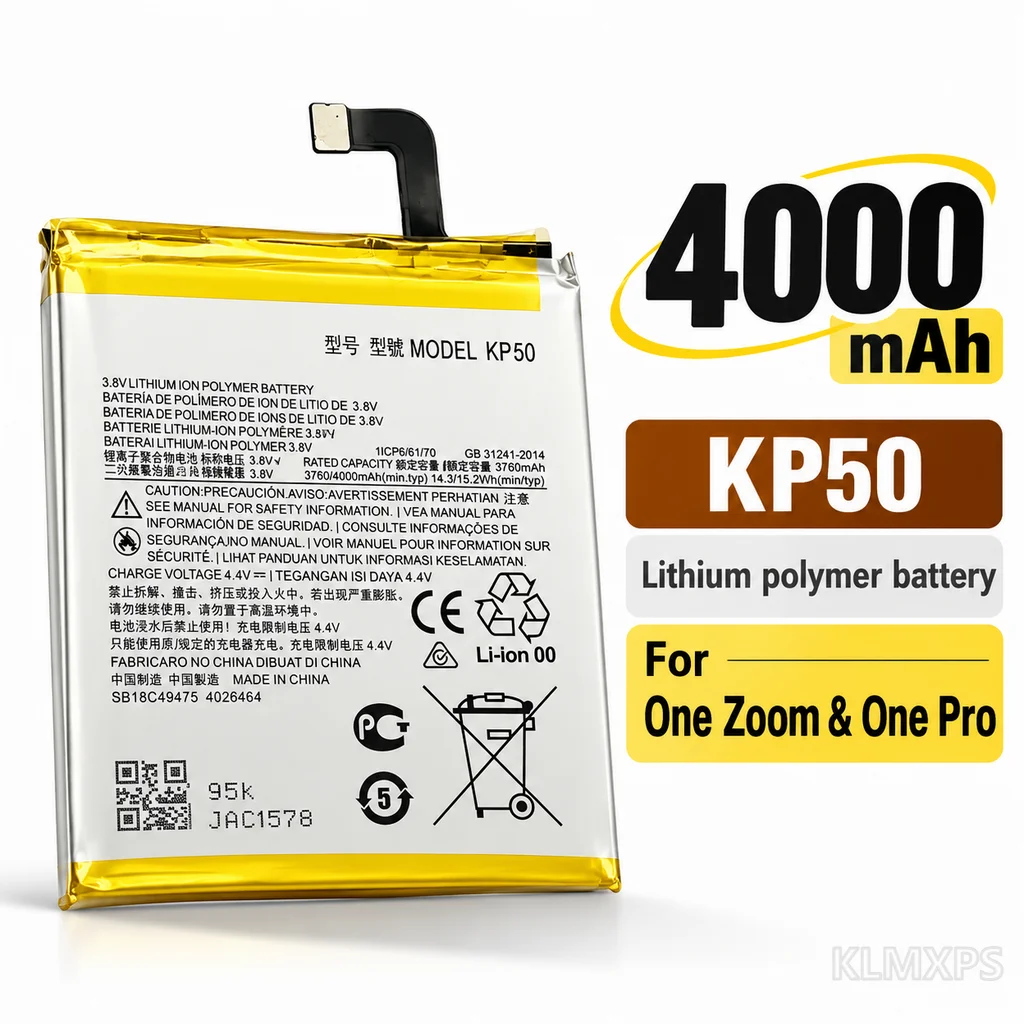 KP50 4000mAh Lithium Battery Replacement For Motorola Moto One Zoom / One Pro Mobile Phone Repair Battery Cell Replacement
