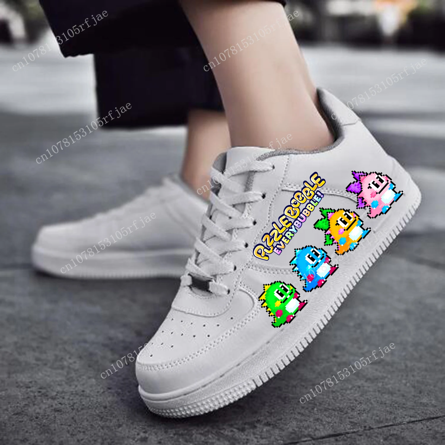 Bubble Bobble Games AF Basketball Mens Womens Sports Running High Quality Flats Force Sneakers Lace Up Mesh Custom Made Shoe