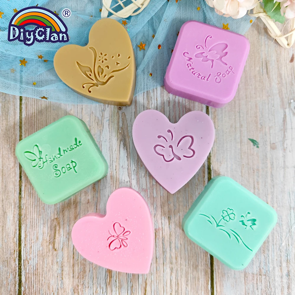 Creative Butterfly Pattern Series Handmade Soap Stamp DIY Craft Soap Making Tool Transparent Natural Resin Dense Decoration