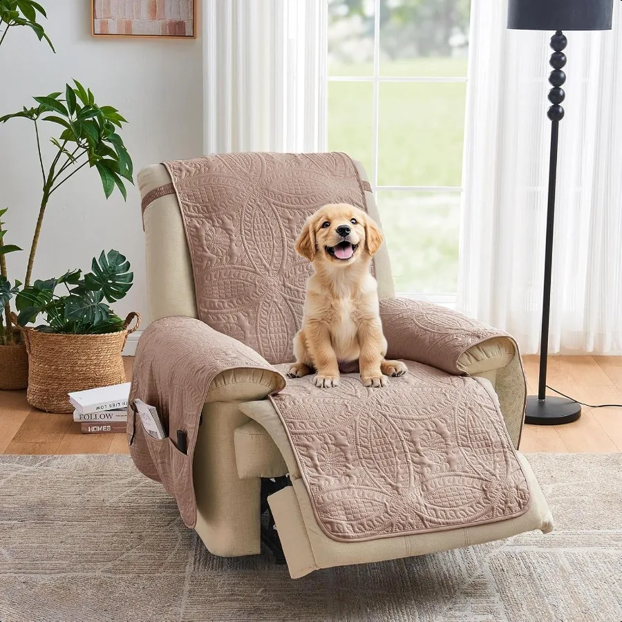 

Quilted Recliner Chair Covers WaterRepellent Recliner Slipcovers Recliner Covers Stay in Place Pet Friendly Recliner Cover for