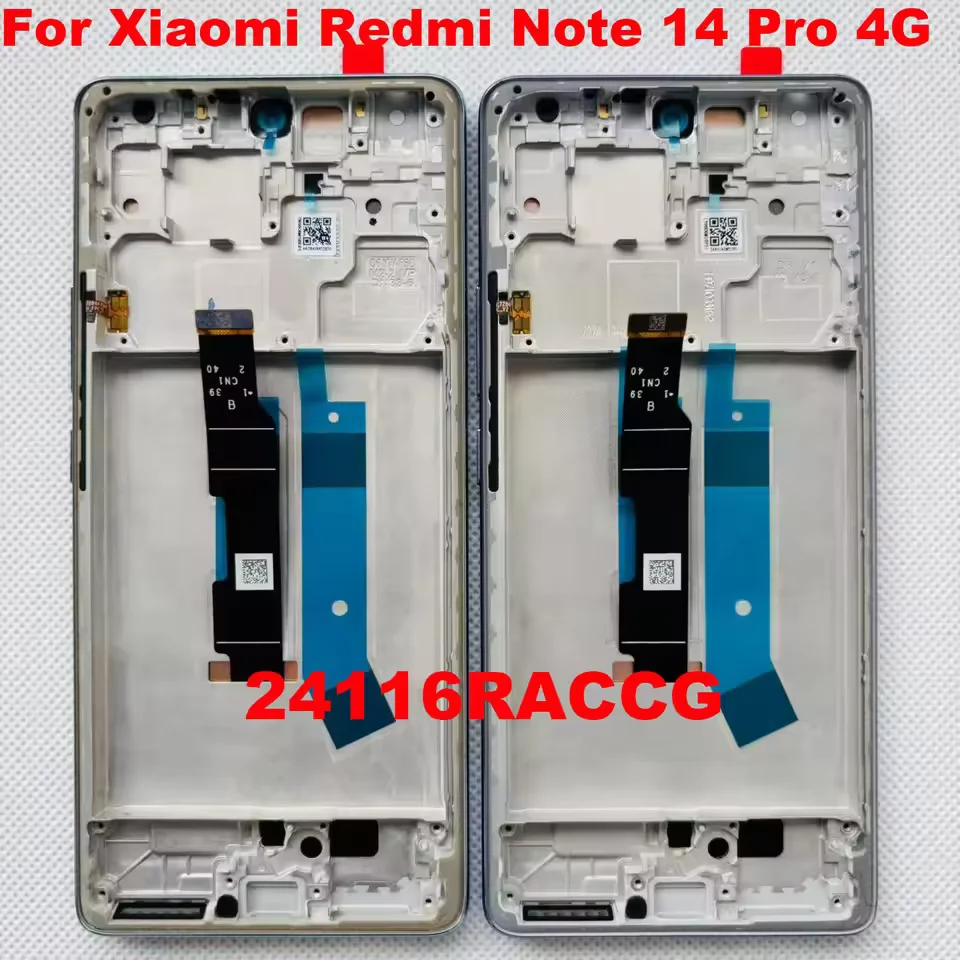 6.67'AMOLED Original For Xiaomi Redmi Note 14 Pro 4G 24116RACCG LCD Display Touch Screen Digitizer Replacement Parts with Frame